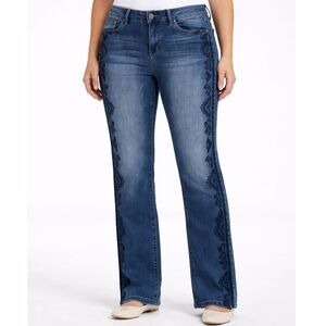 Earl Jeans Embroidered Skinny Jeans Women Size 14 Boho Stretch Denim